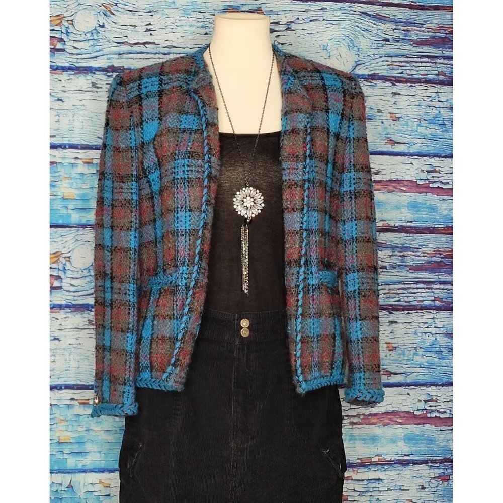 Vtg Bleyle Wool & Mohair Blue Blazer